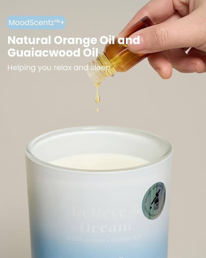 Aromatherapy Candle for Stress Relief - Blood Orange & Rose, 14.1oz