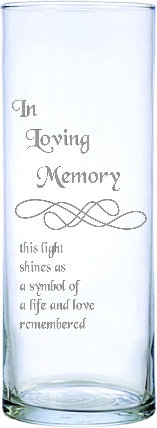 Memorial Candle with Floating Wick - Laser Etched Design