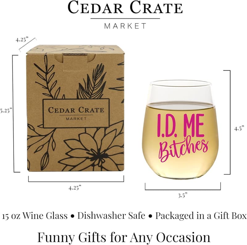 21st Birthday Wine Glass for Her - 15 oz, Made in USA