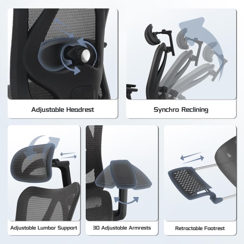 Ergonomic Mesh Office Chair with Adjustable Lumbar Support