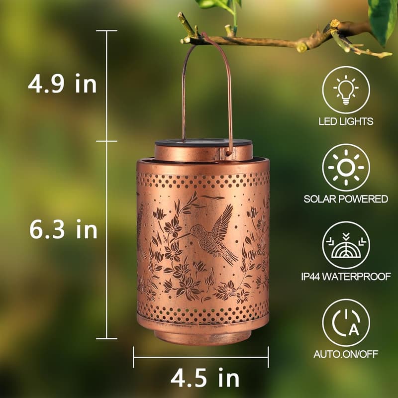 Hummingbird Solar Lanterns for Outdoor Garden Decor