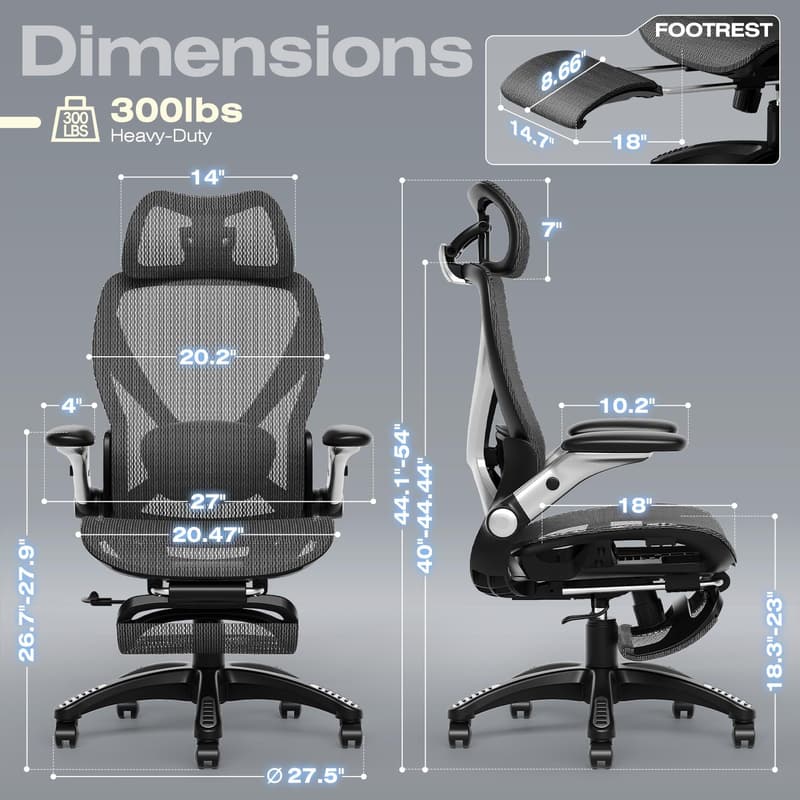 Ergonomic Big & Tall Office Chair with Adjustable Lumbar Support
