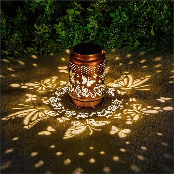 Outdoor Solar Lanterns - Waterproof Metal Butterfly Decor for Women