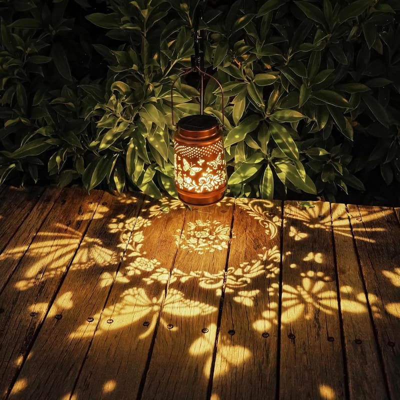 Outdoor Solar Lanterns - Waterproof Metal Butterfly Decor for Women