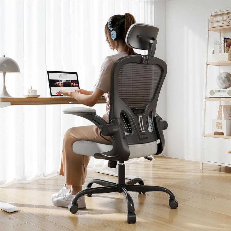 Ergonomic Office Chair, 330LBS Capacity, High Back, Black Grey