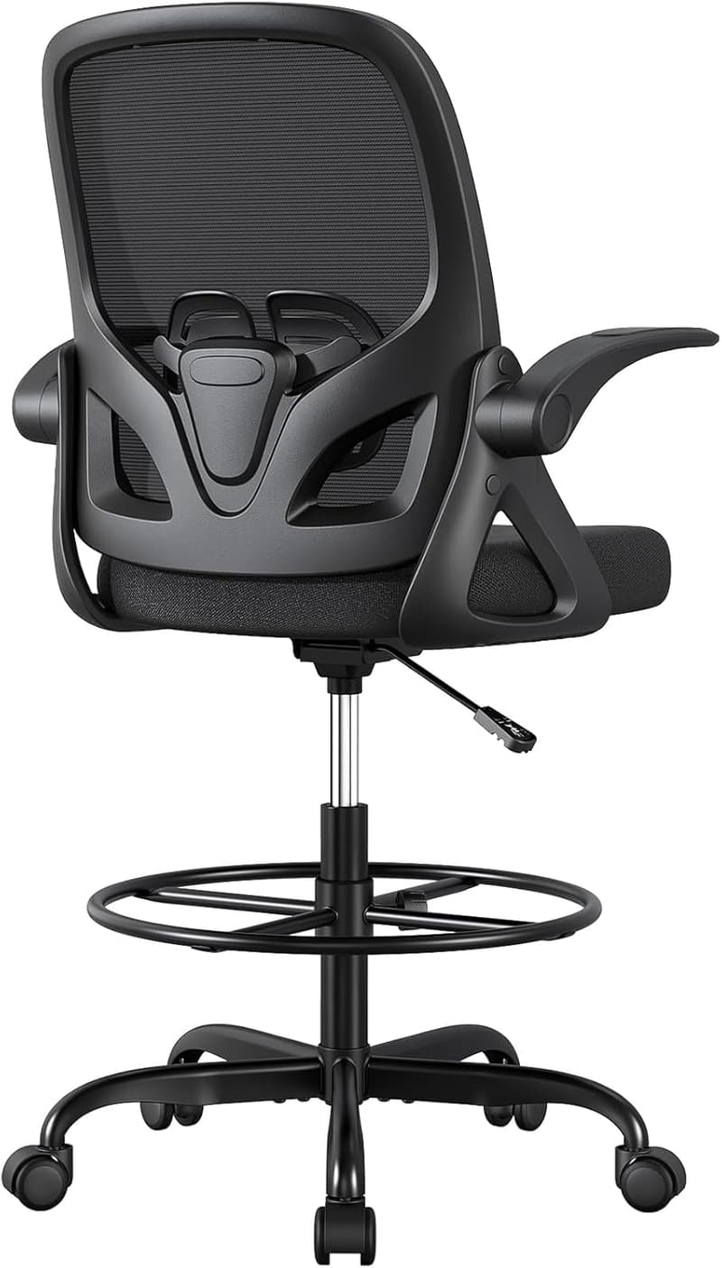 Ergonomic Drafting Chair with Lumbar Support and Footrest