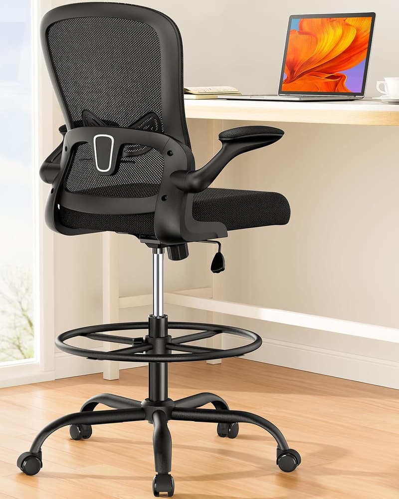 Ergonomic Standing Desk Chair with Adjustable Height and Lumbar Support