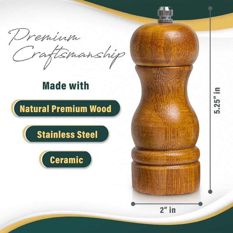 Gourmet Peppercorn Gift Set with Wooden Mill - 4 Varieties