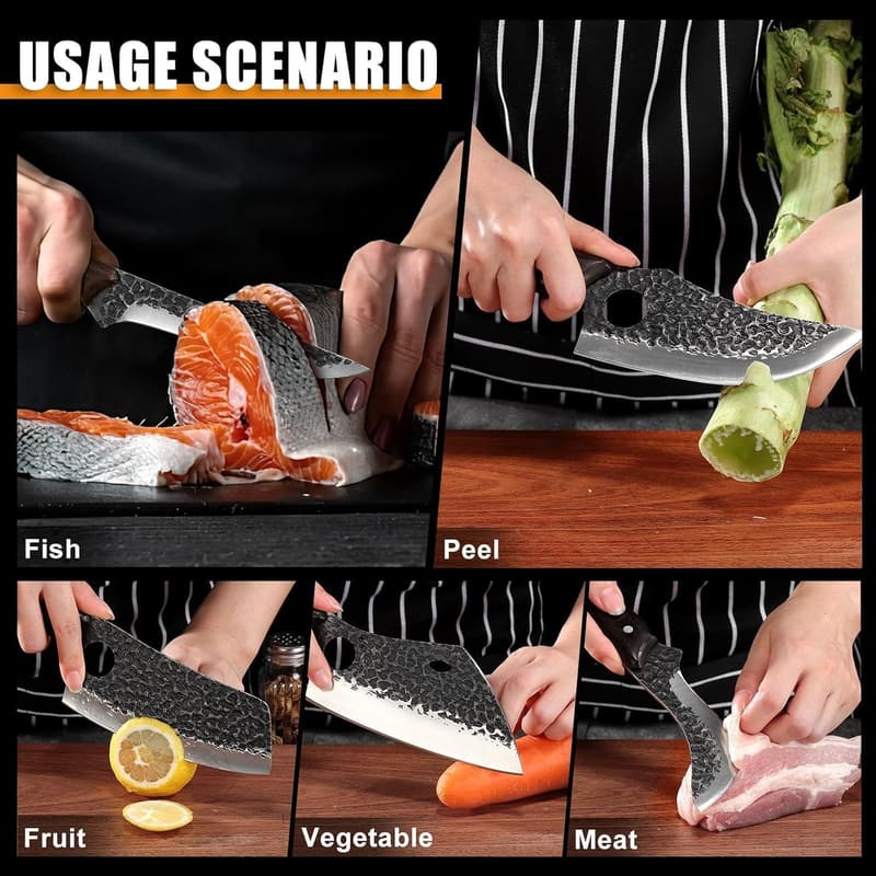 High Carbon Steel Butcher Knife Set - 17PCS, Father's Day Gift