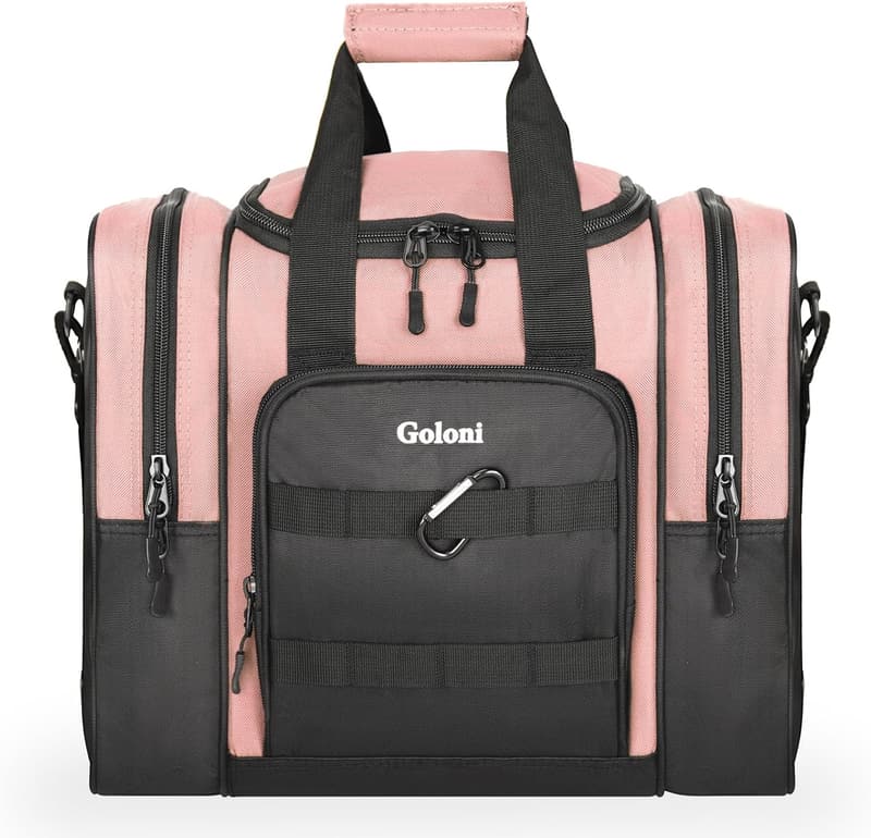 Bowling Ball Bag with Padded Holder & 2 Pockets for Size 14 Shoes