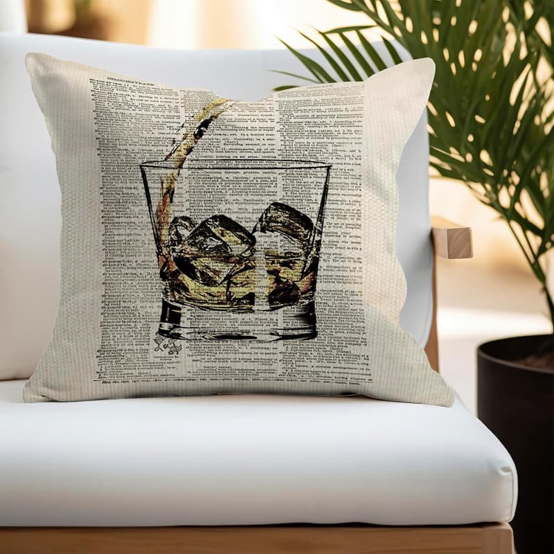 Vintage Wine-Themed Throw Pillow Case Set for Home Bar Decor