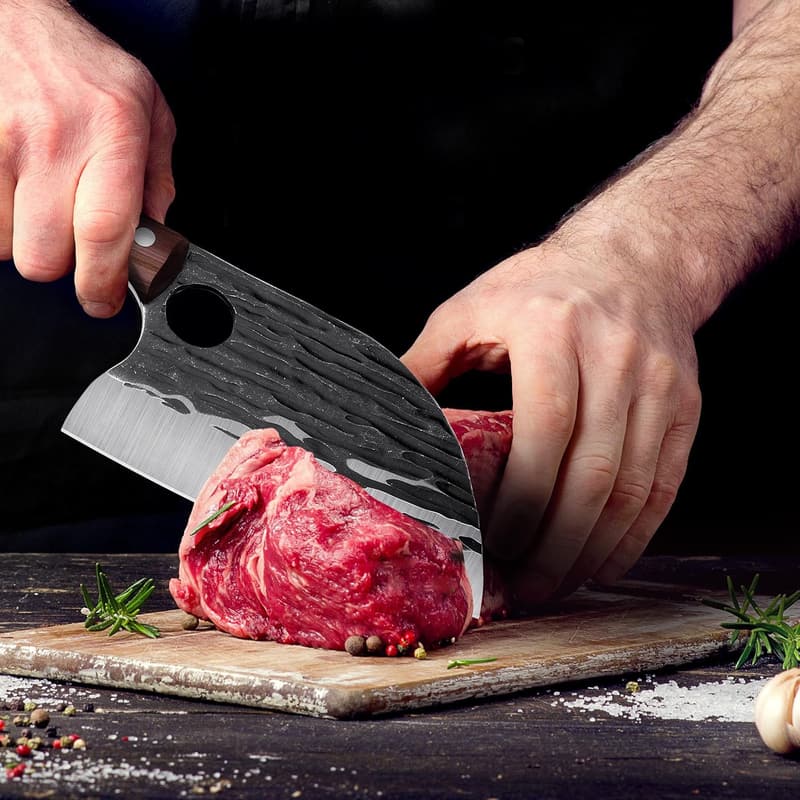 Serbian Chef Knife Set - 3PCS Butcher Cleavers for BBQ & Camping