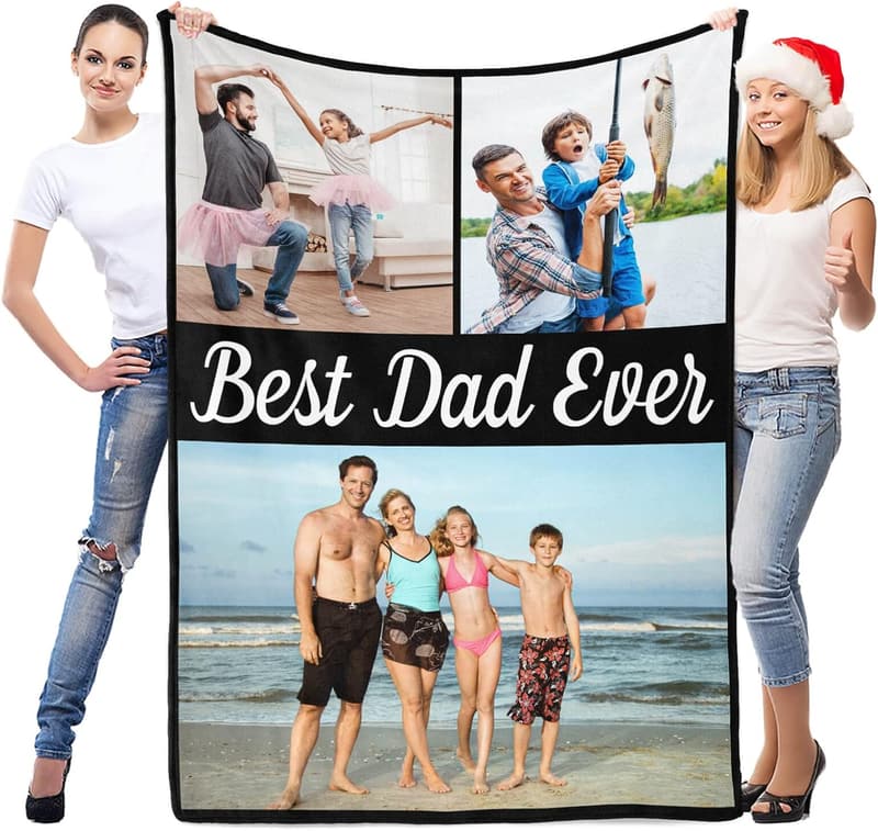 Personalized Photo Blanket for Father's Day Gifts