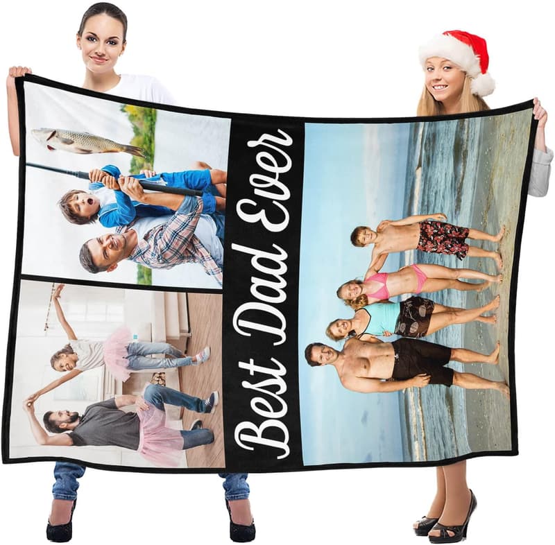 Personalized Photo Blanket for Father's Day Gifts