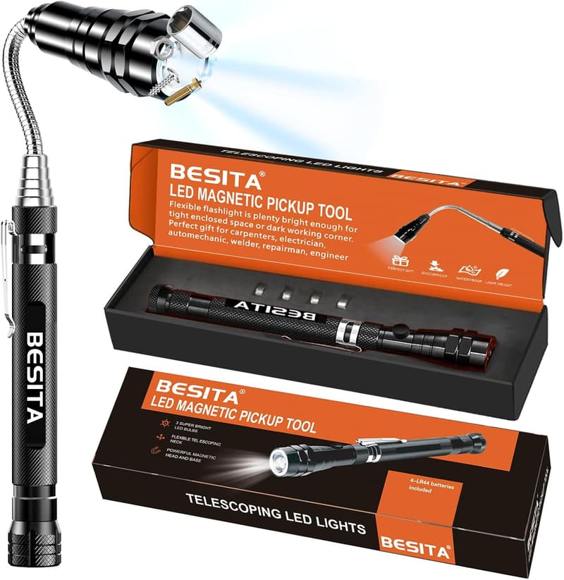 Telescoping LED Magnetic Pickup Tool for Father's Day Gifts