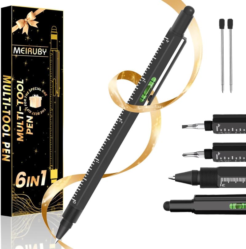 Christmas Multitool Pen Gift for Men - 6-in-1 Gadget
