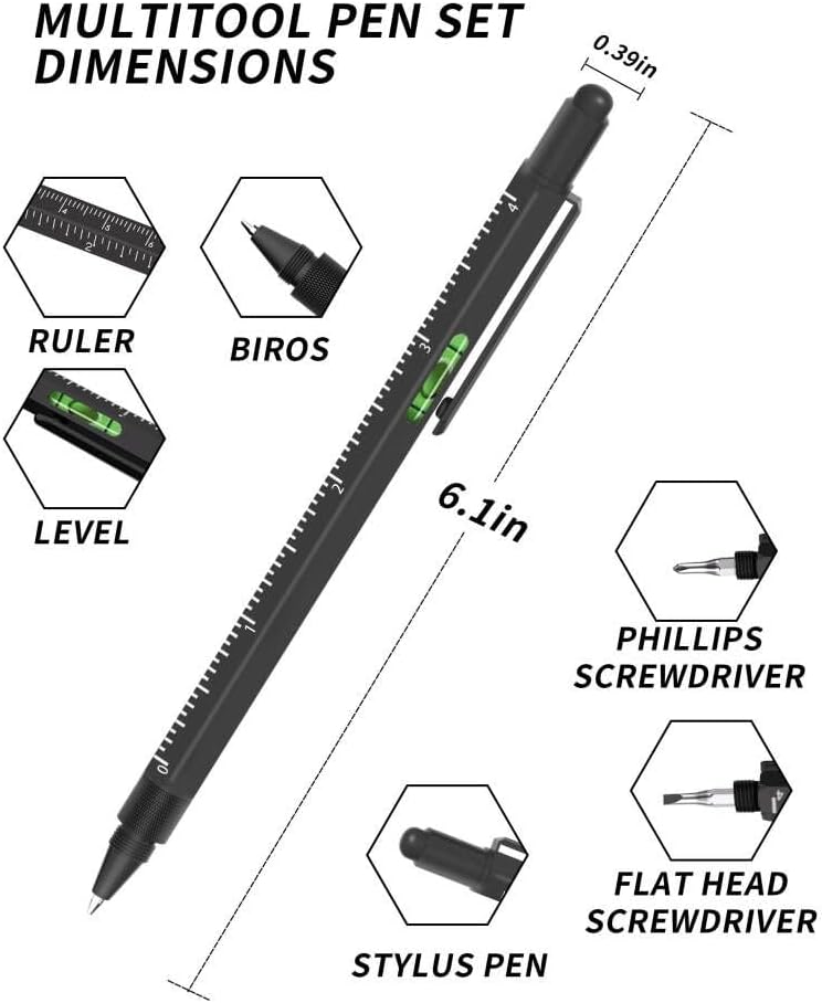Christmas Multitool Pen Gift for Men - 6-in-1 Gadget