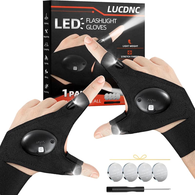 Cool LED Flashlight Gloves - Unique Men's Birthday & Christmas Gift