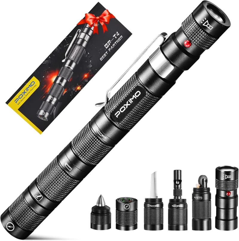 5-in-1 Tactical EDC Multitool with Flashlight & Cutter, Birthday Gift for Men