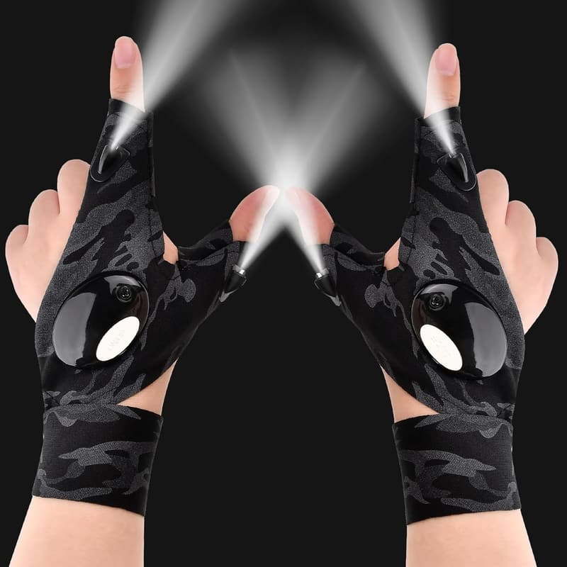 LED Flashlight Gloves – Handy Tools for Fishing & Camping