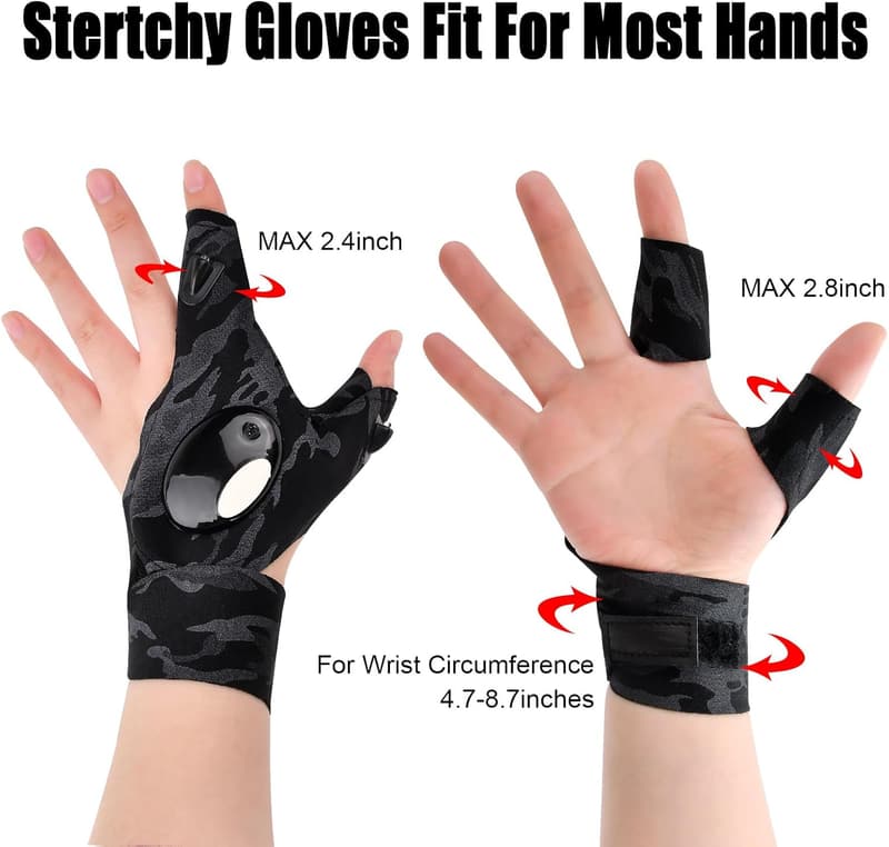 LED Flashlight Gloves – Handy Tools for Fishing & Camping