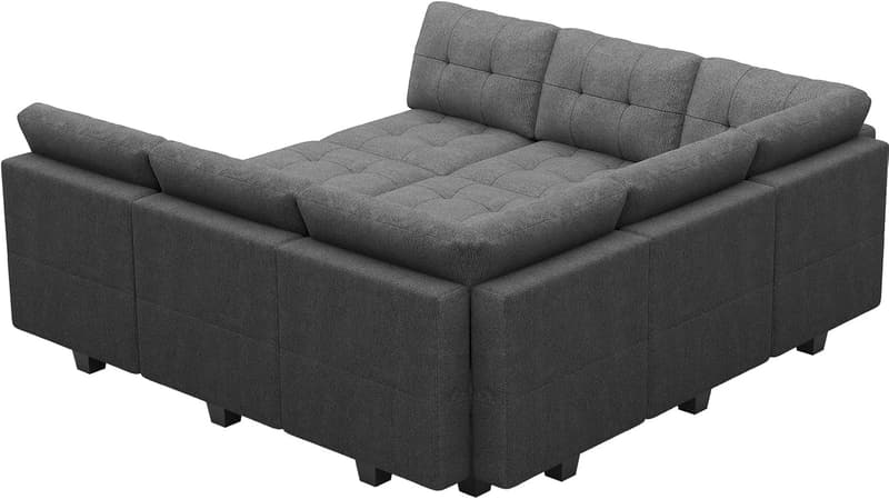 Oversized Reversible Modular Sleeper Sofa with Storage - Dark Grey