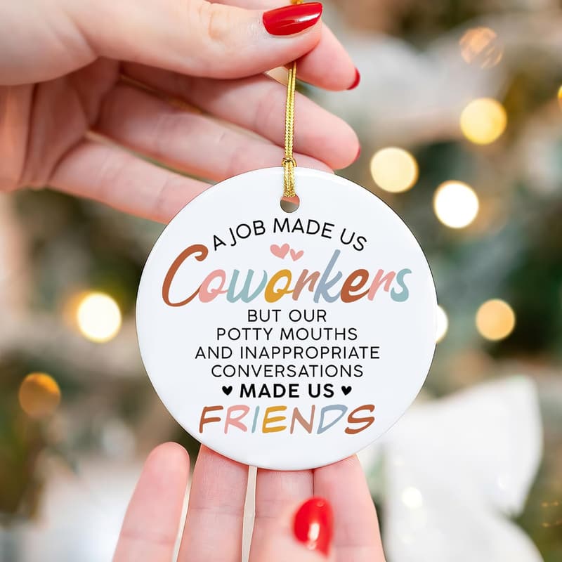 Coworker Christmas Ornaments - Ceramic Gifts for Friends