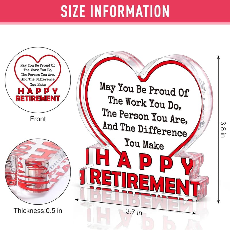 Retirement Acrylic Plaque Gift for Coworkers and Teachers