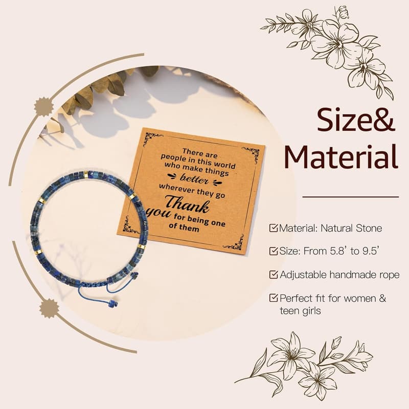 Teacher Appreciation Natural Stone Bracelet for Women