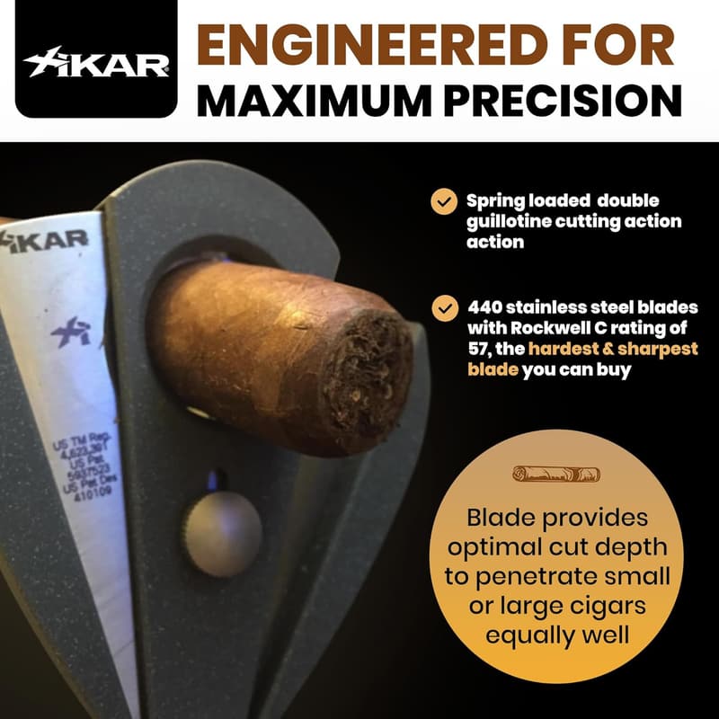 Xikar Xi2 Cigar Cutter - Precision Double Guillotine, Noir Finish
