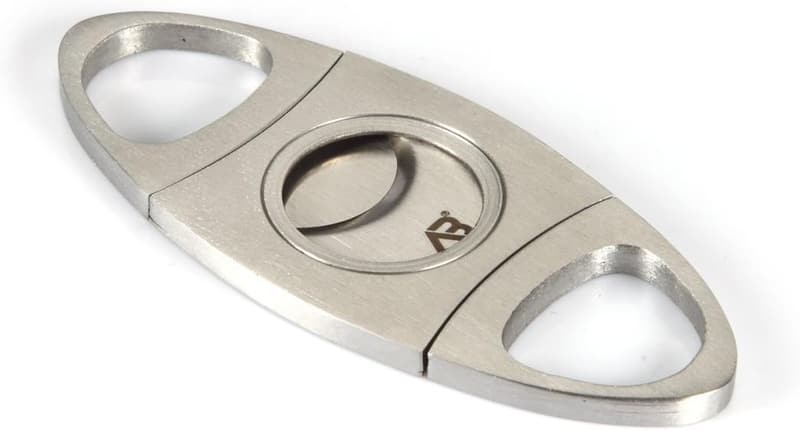 Stainless Steel Double Blade Cigar Cutter with Gift Pouch