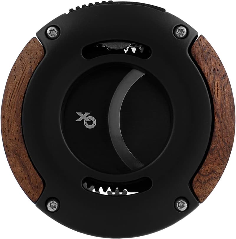 Premium Cigar Cutter for Aficionados – Black & Redwood, Dual Blades