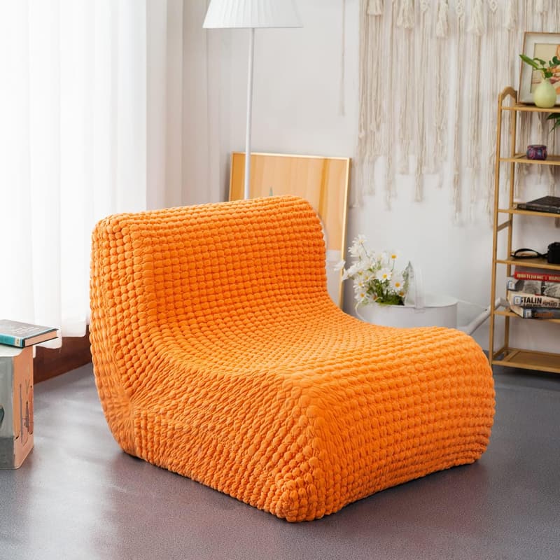 Armless Foam Sofa with Washable Cover - Orange