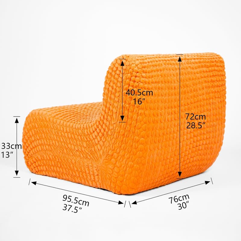 Armless Foam Sofa with Washable Cover - Orange