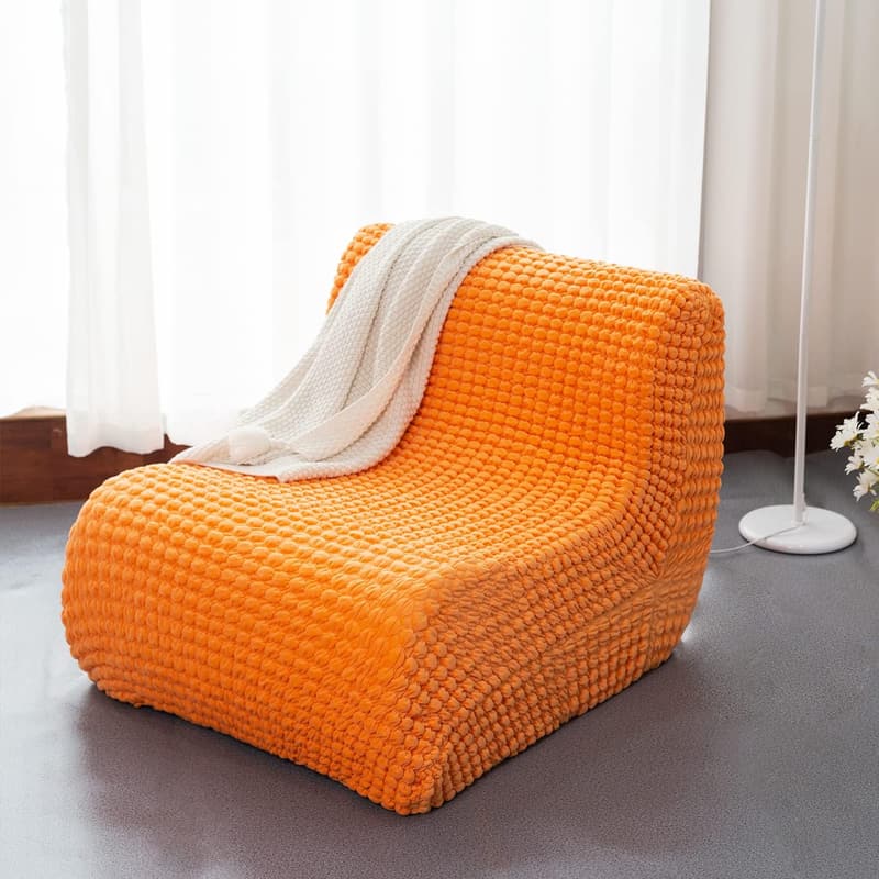 Armless Foam Sofa with Washable Cover - Orange