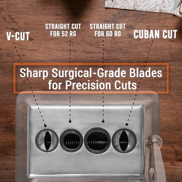 Cigar Cutter - Classic Quad Cut Aluminum & Stainless Steel