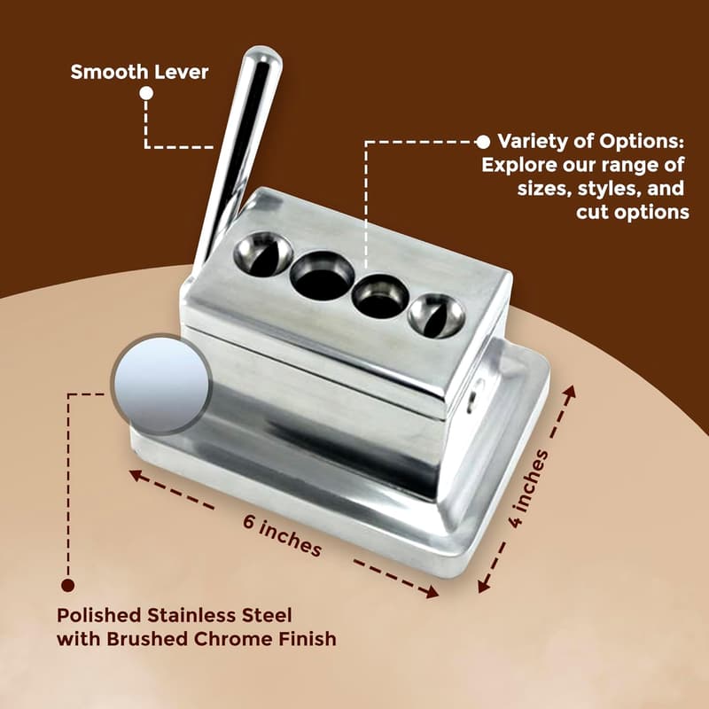 Cigar Cutter - Classic Quad Cut Aluminum & Stainless Steel