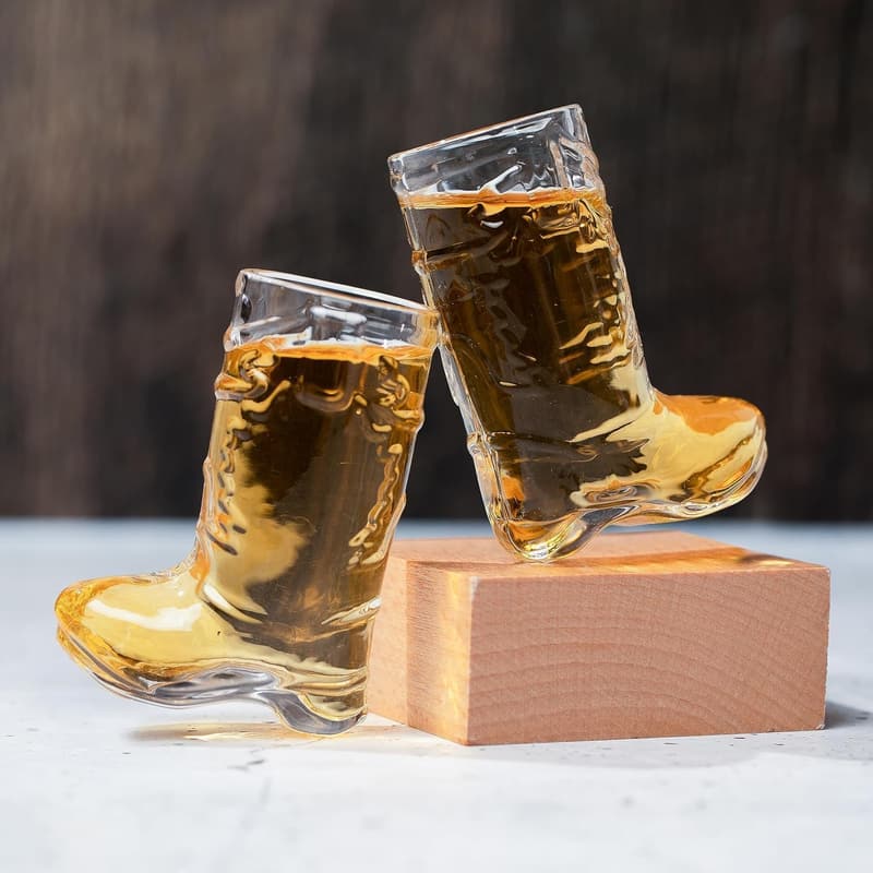 Cowgirl Bachelorette Party Cowboy Boot Shot Glass Set - 6 Pieces