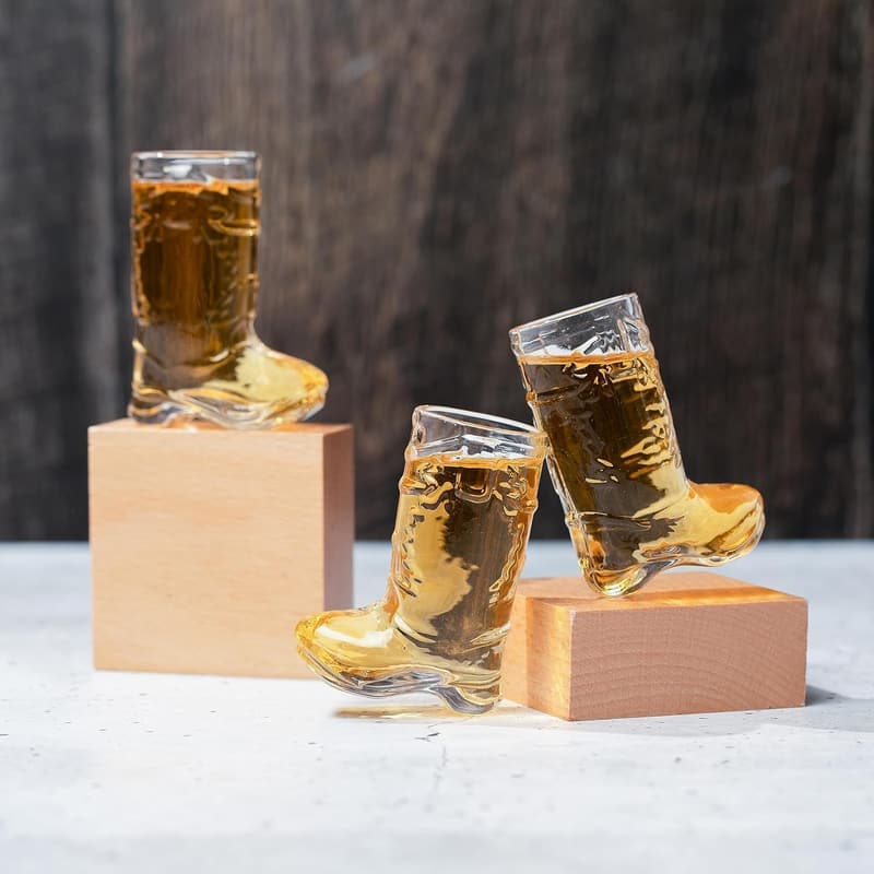 Cowgirl Bachelorette Party Cowboy Boot Shot Glass Set - 6 Pieces