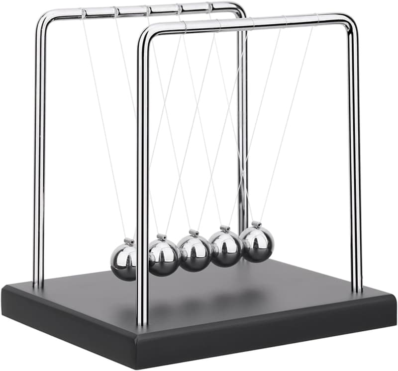 Newton's Cradle Balance Balls Desk Toy with Black Base