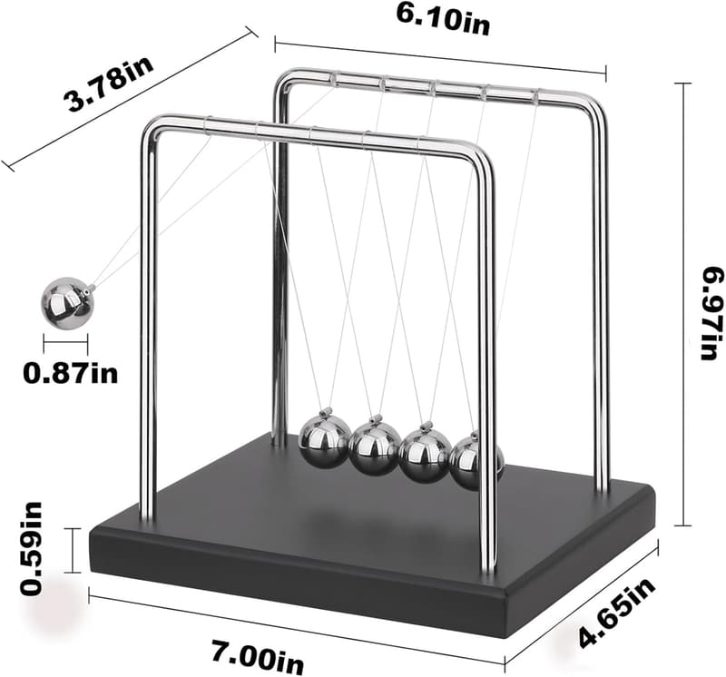Newton's Cradle Balance Balls Desk Toy with Black Base