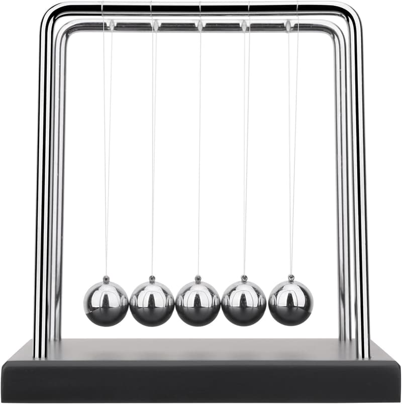 Newton's Cradle Balance Balls Desk Toy with Black Base