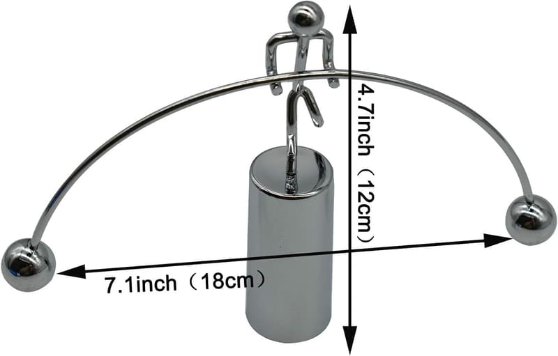 Kinetic Balance Toy - Steel Weightlifter Desk Decor
