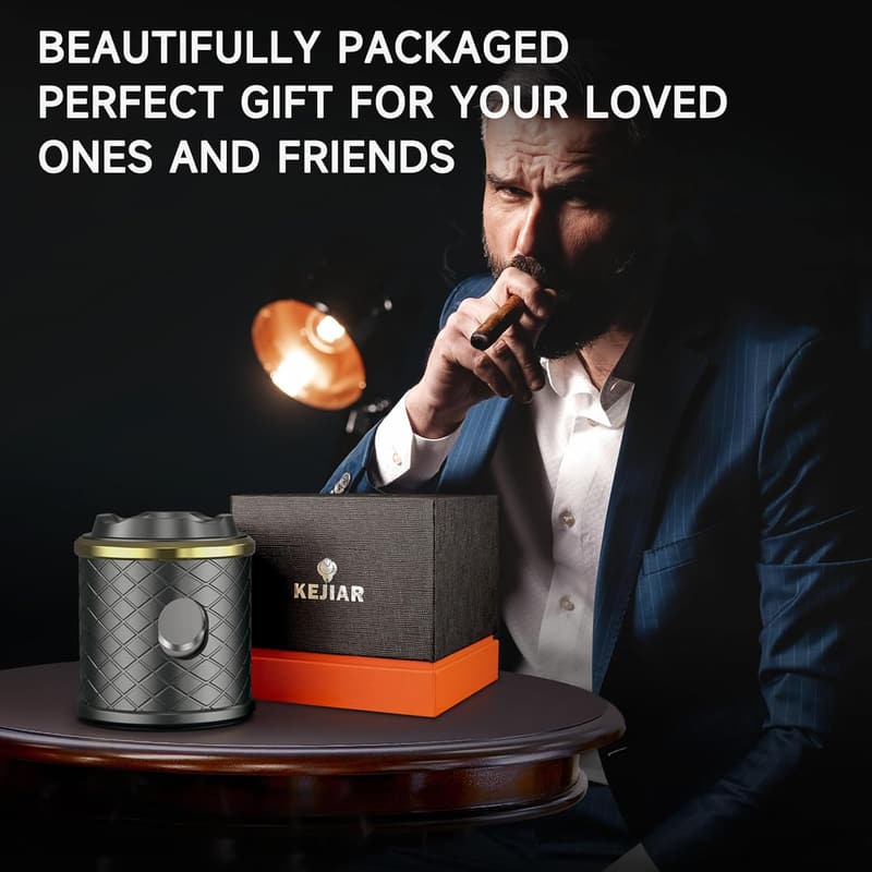 4-in-1 Cigar Cutter Gift for Men with Holder