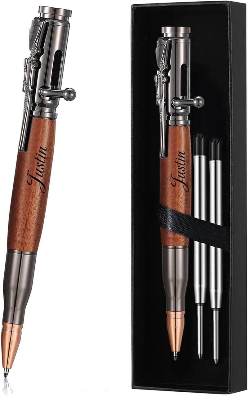 Personalized Bolt Action Pen Set for Men with Engraving