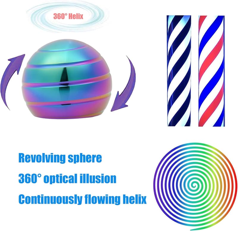 Kinetic Fidget Desk Toy for Stress Relief - 180 Seconds Spinning
