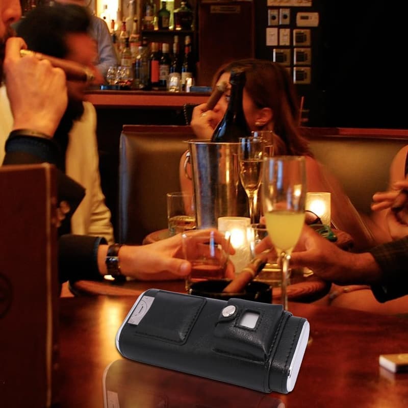 Cigar Case Combo Set with Lighter & Cutter for Enthusiasts