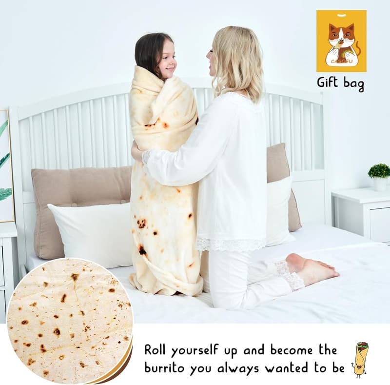 Taco Blanket - Double-Sided Soft Flannel Throw for Family