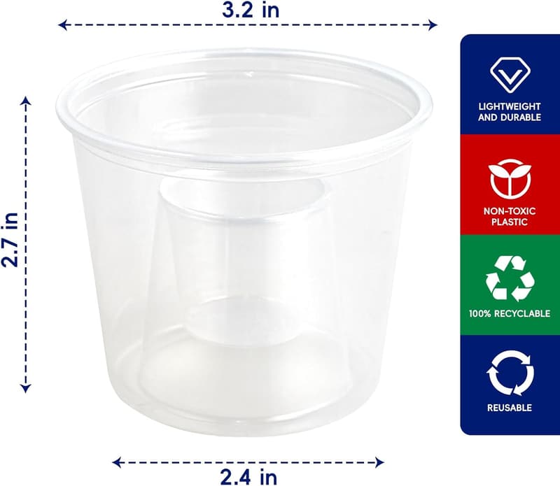 Clear Plastic Bomber Shot Glasses – 100 Durable Disposable Cups