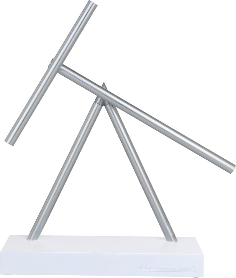 Desktop Kinetic Energy Sculpture - White/Silver